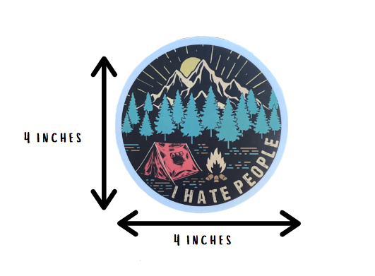 I hate people Sticker- The BIGGY