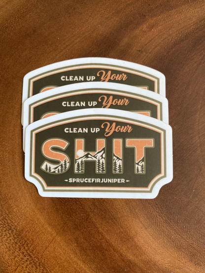 Clean Up Sticker